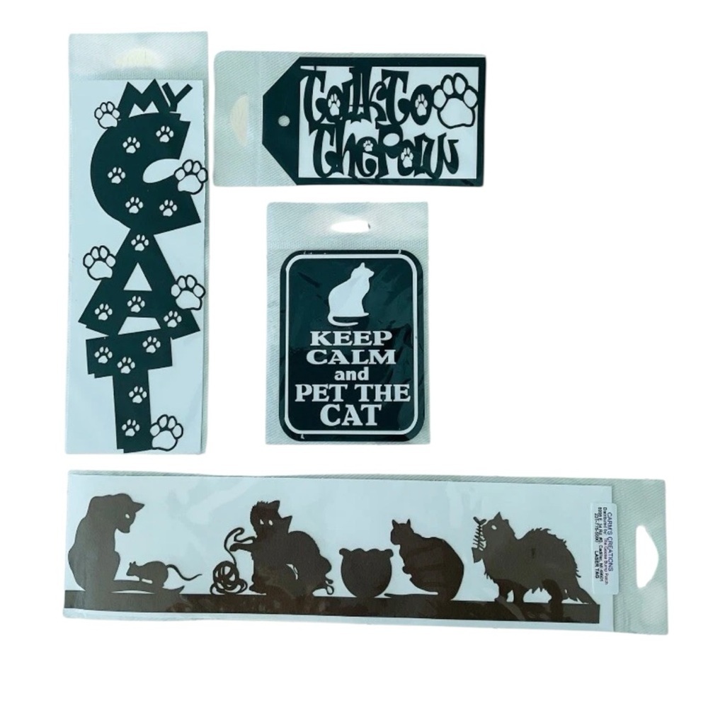 Cat Scrapbook Stickers Lot Paw Print Meow Keep Calm Pet The Cat Craft Set